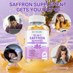 Close-up of MOORGUMY saffron extract highlighting premium antioxidants.