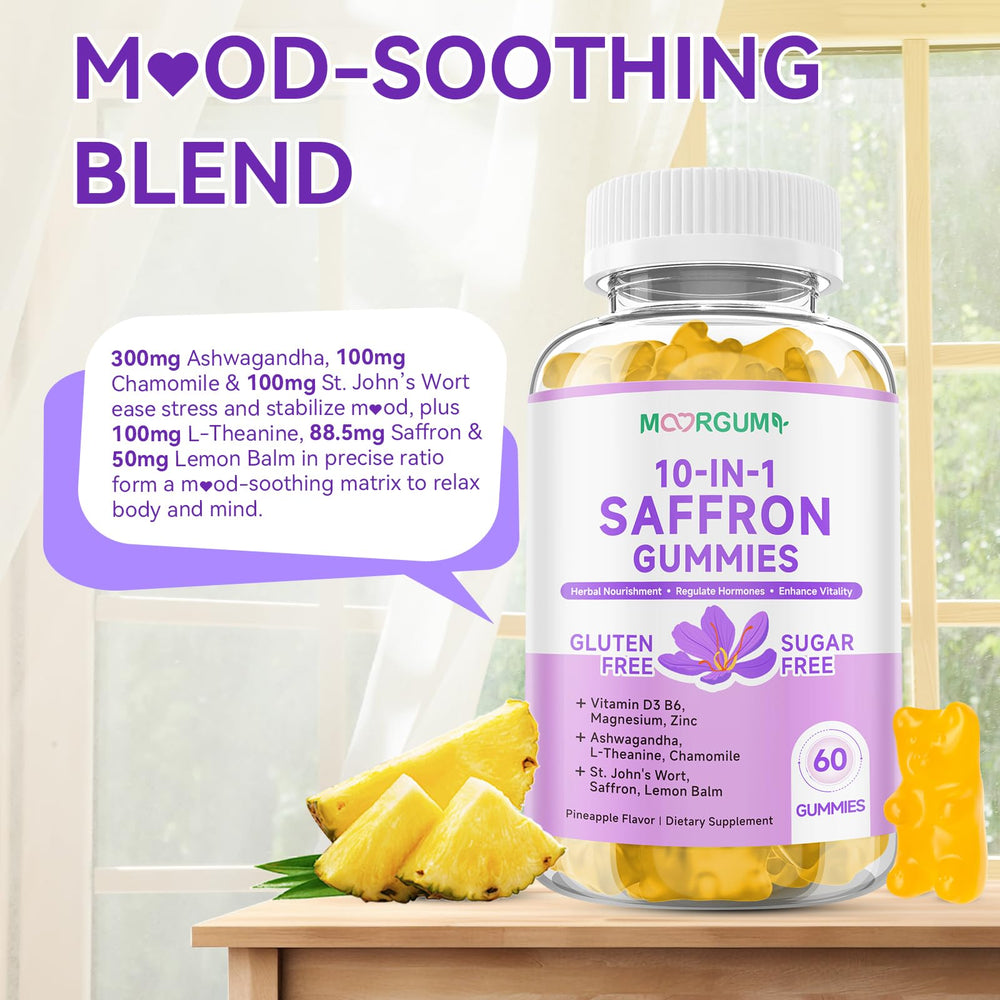 MOORGUMY saffron gummies on-the-go pack ideal for travel and busy days.