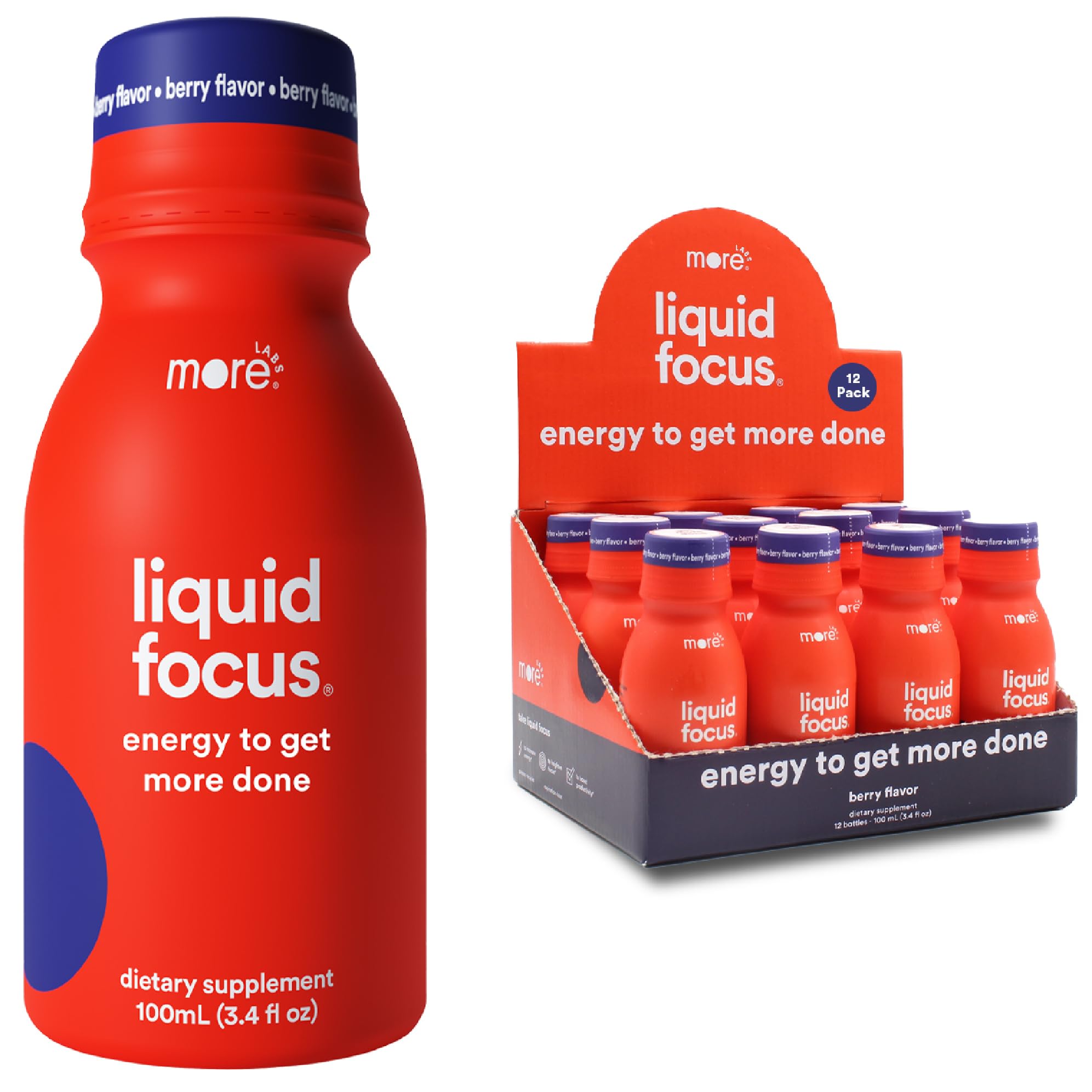 More Labs Liquid Focus bottle closeup for quick focus and clean energy.