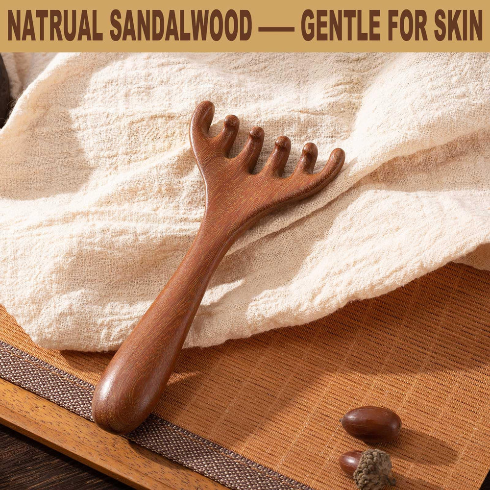 Moreinday sandalwood massage comb wooden tool for scalp and neck relaxation