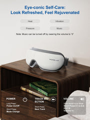 Morelax Eye Massager air pressure and vibration for targeted, refreshing eye relief.