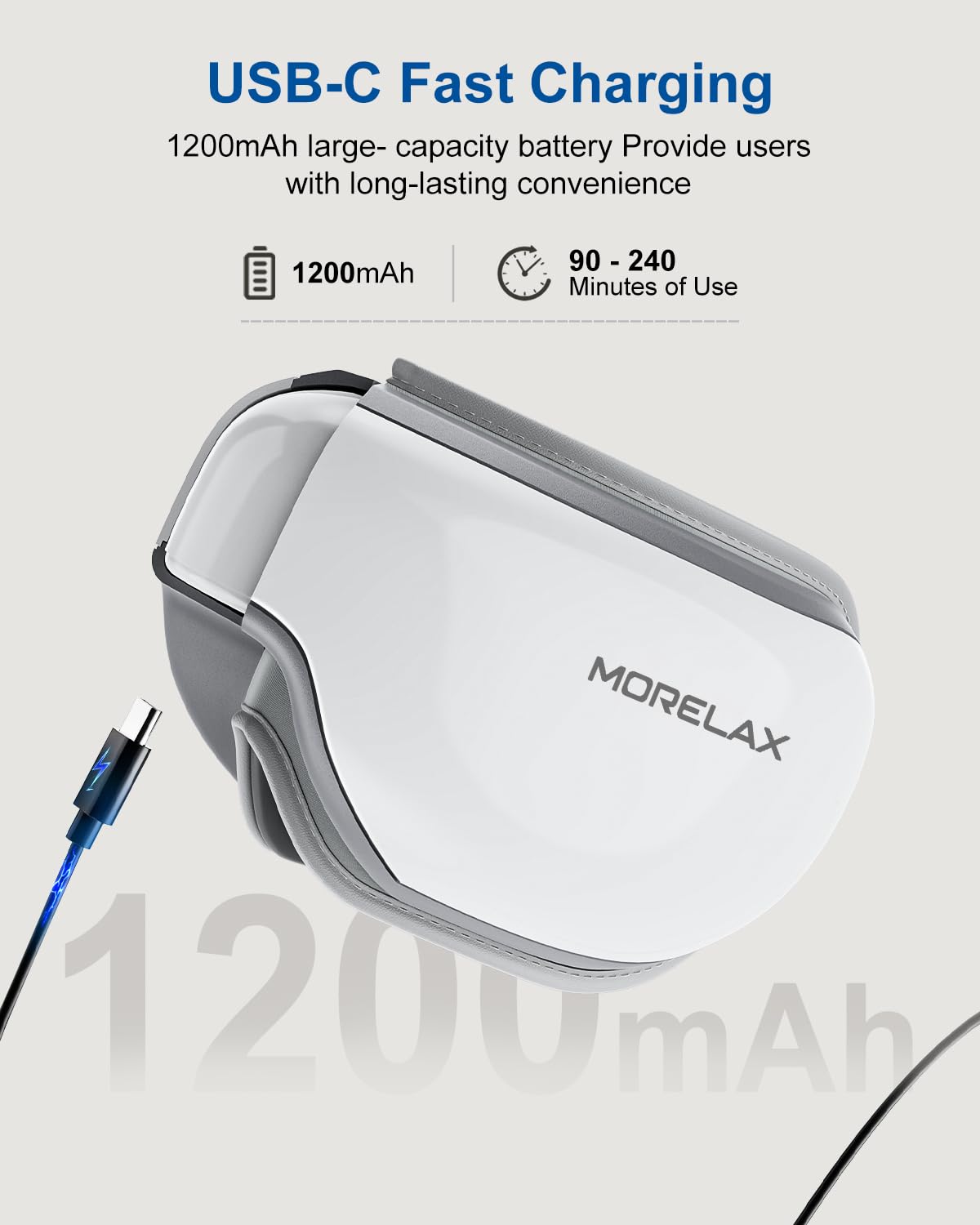 Morelax Eye Massager auto-pause after 15 minutes for safety.