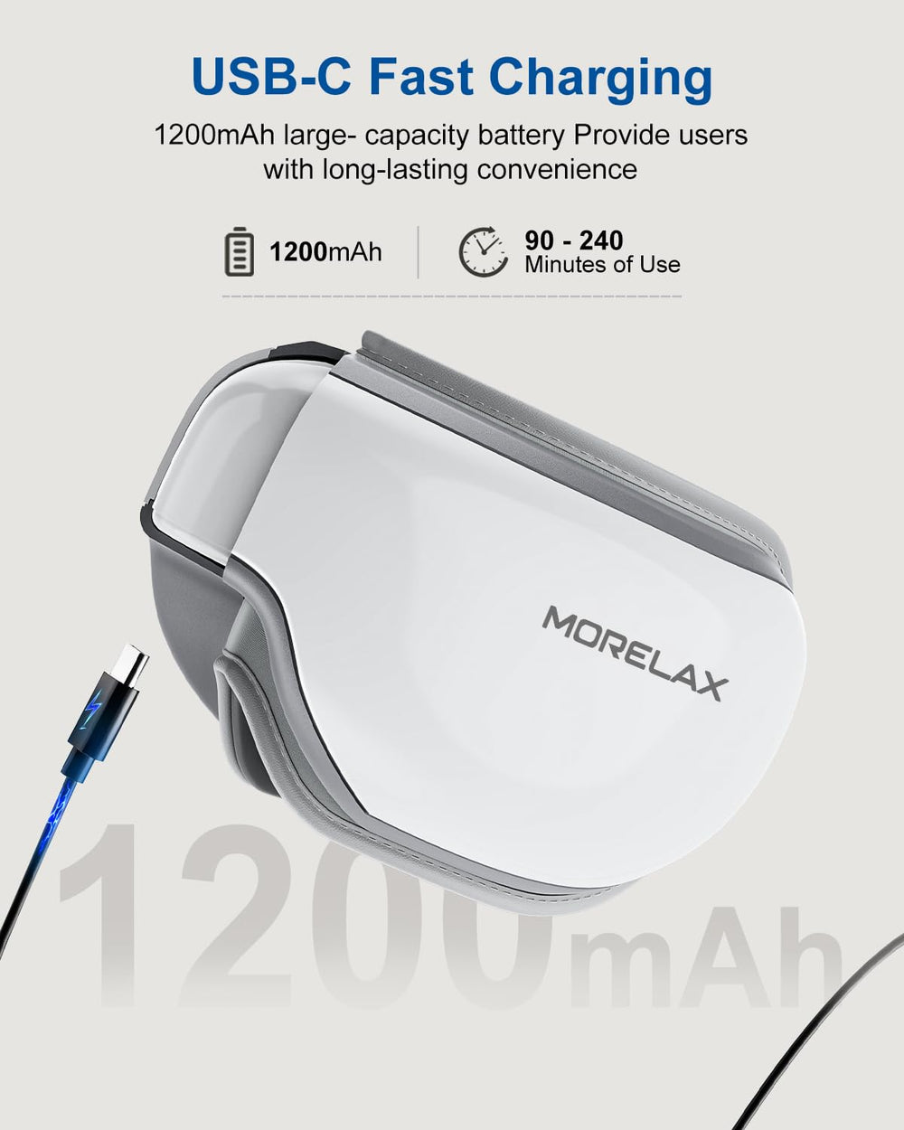 Morelax Eye Massager auto-pause after 15 minutes for safety.