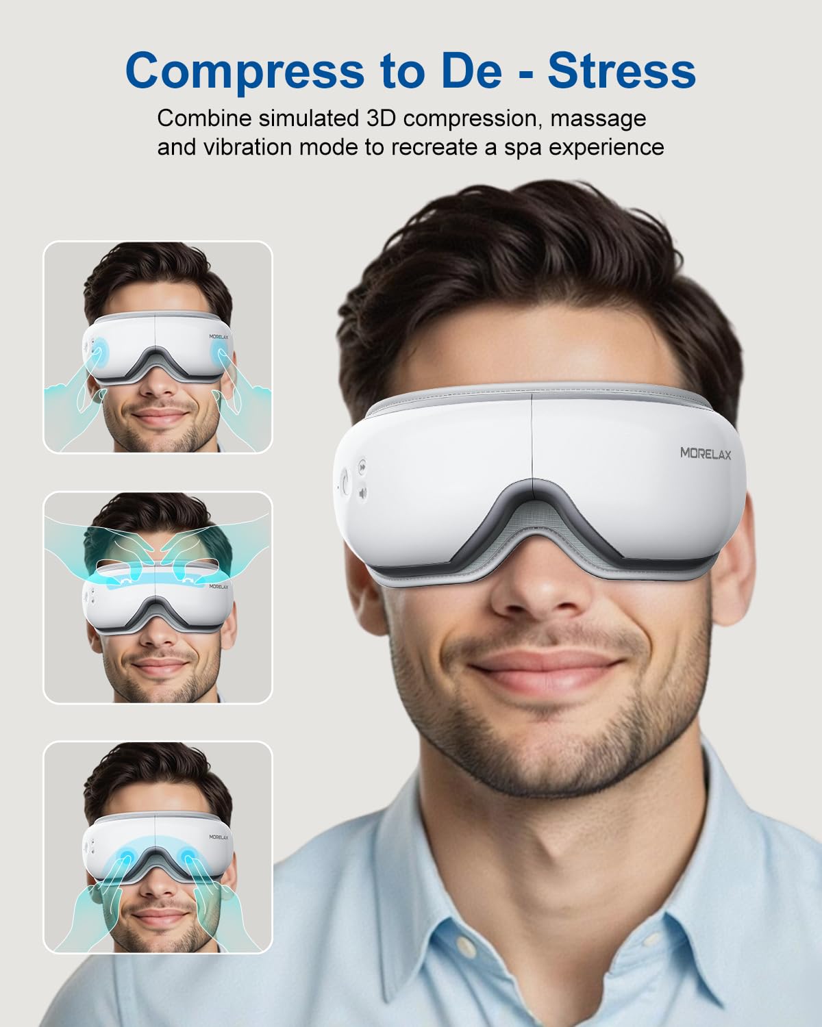 Morelax Eye Massager offers 2-5 hours of portable use.