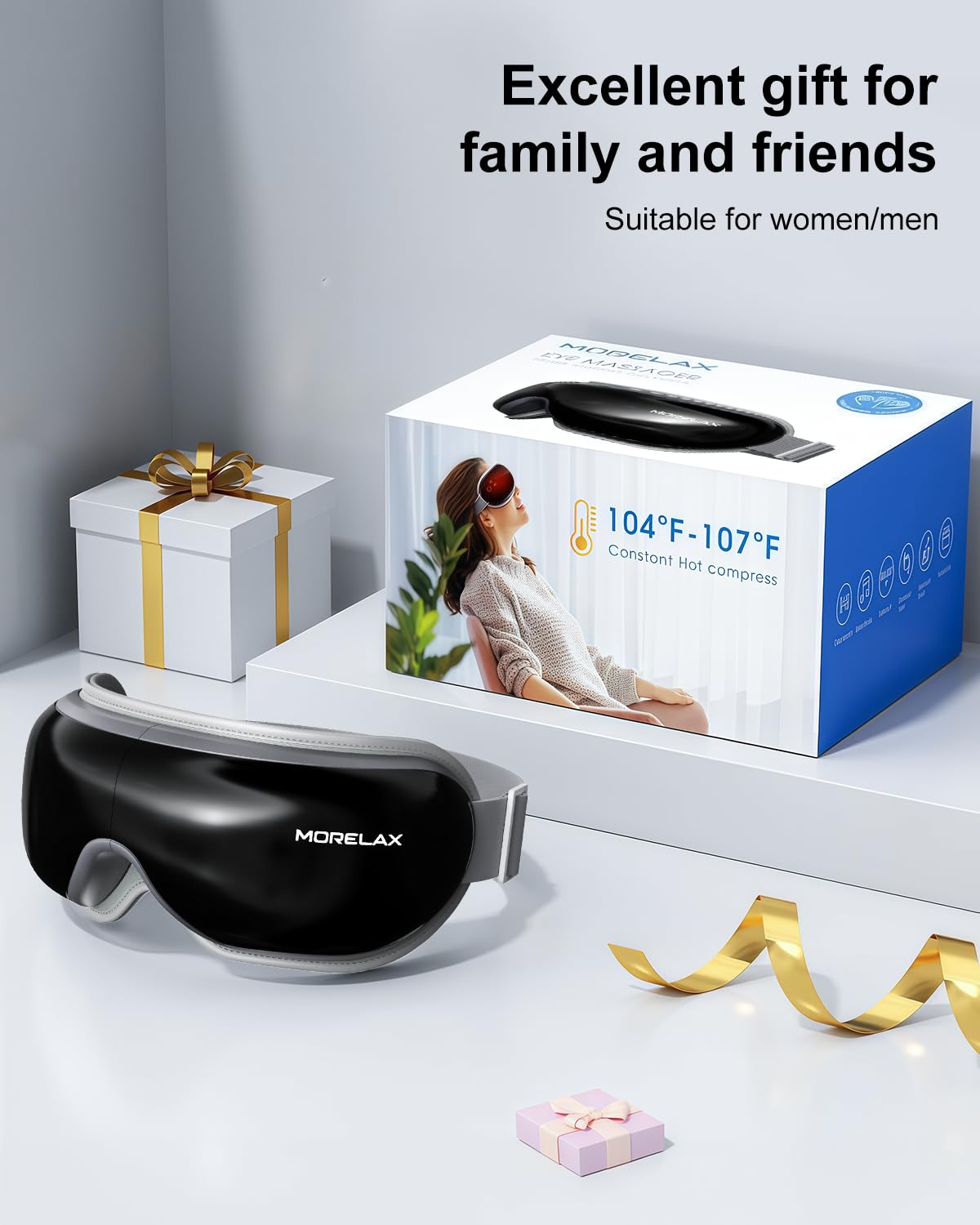 Morelax eye massager with gift-ready packaging for thoughtful presents