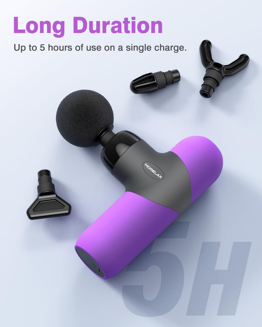 Morelax Mini Massage Gun compact design fits in a bag for travel.