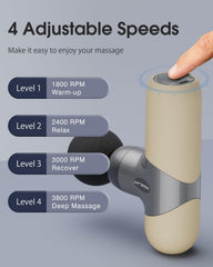 Morelax Mini Massage Gun with detailed attachment heads for customized relief.