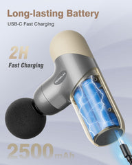 Morelax Mini Massage Gun with bullet head for knot relief after workouts.
