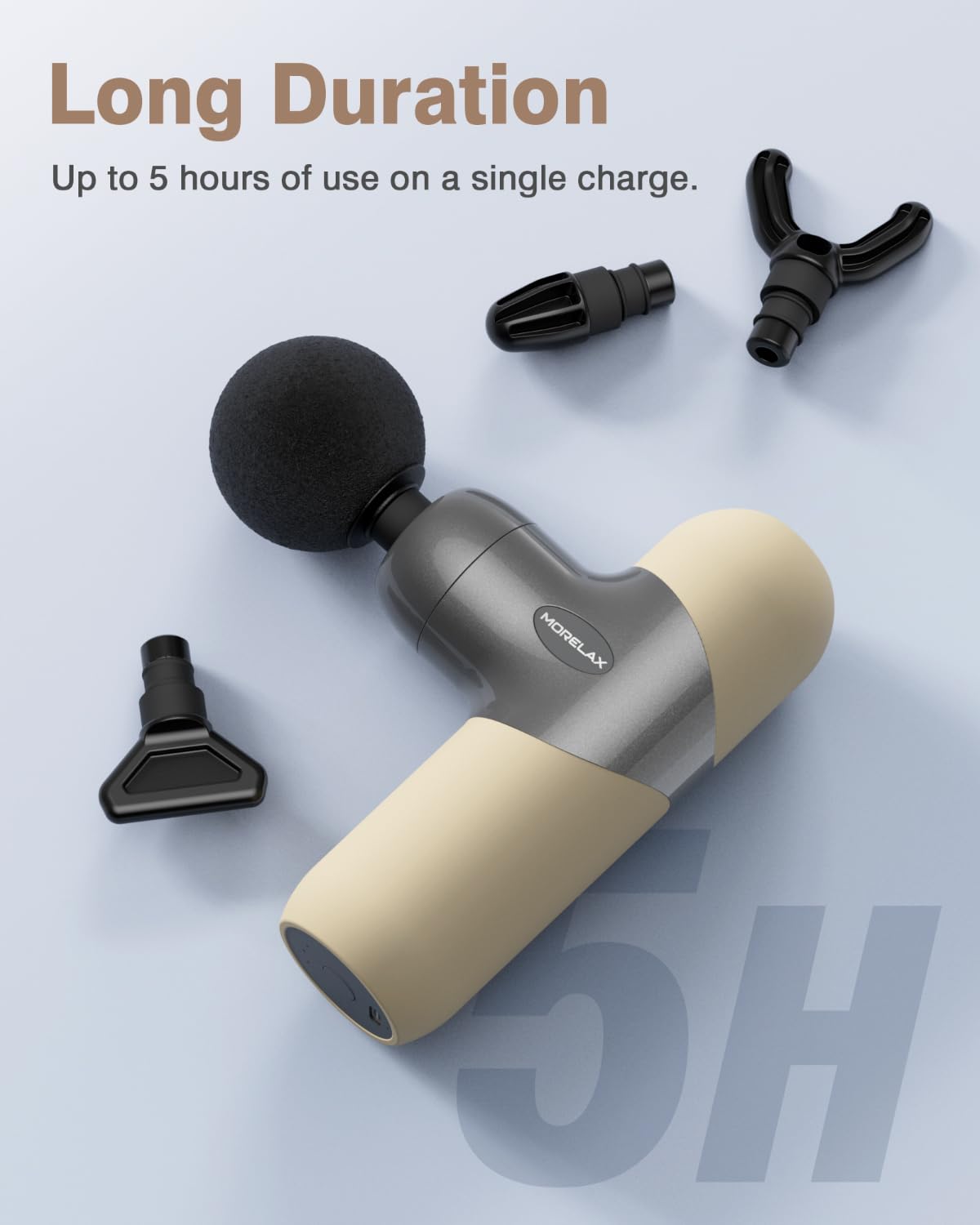 Morelax Mini Massage Gun portable design for travel and gym use.