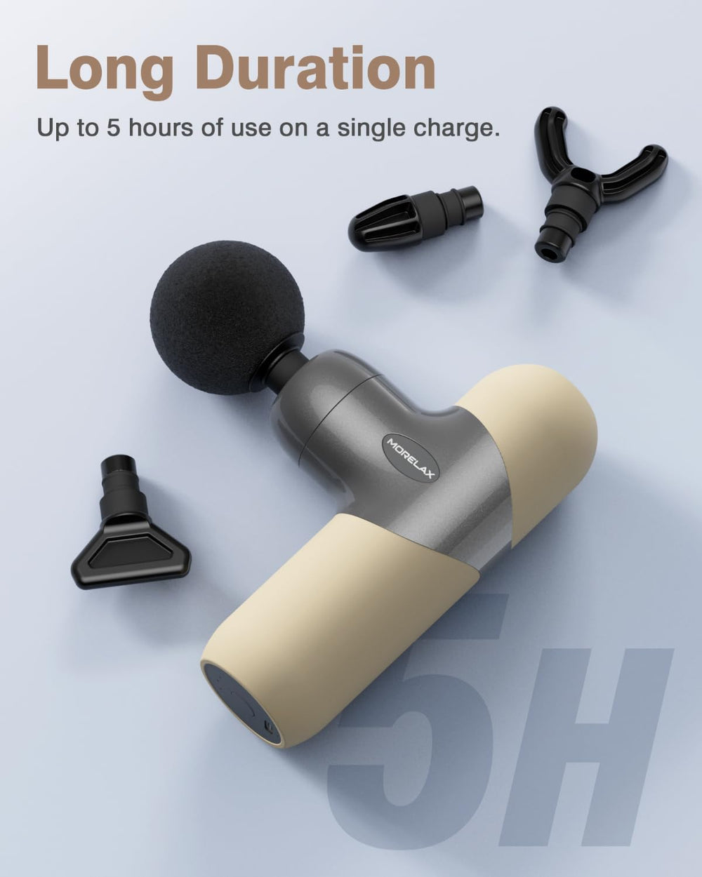 Morelax Mini Massage Gun portable design for travel and gym use.