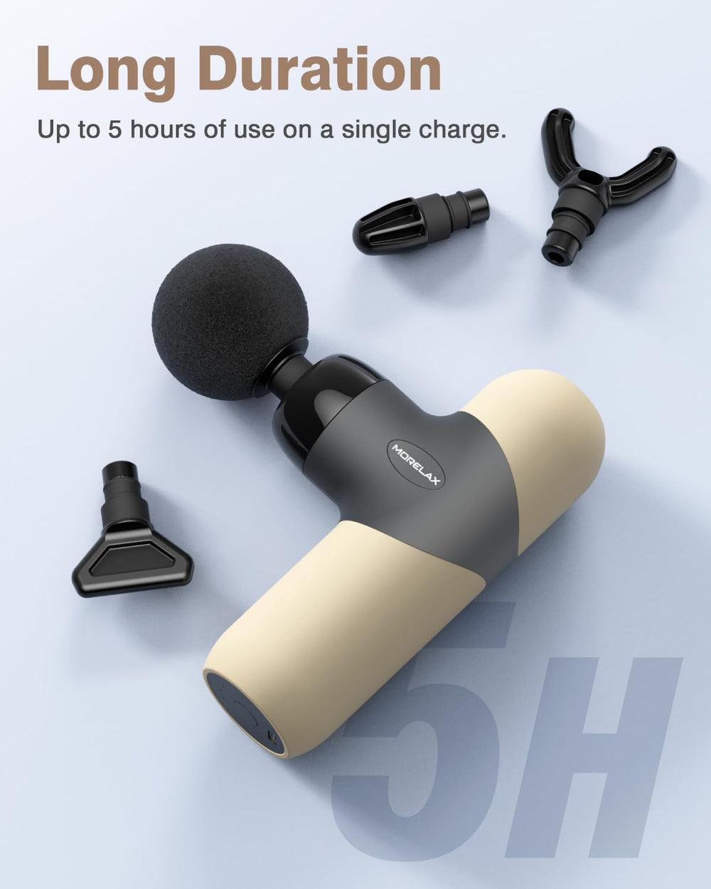 Morelax Mini Massage Gun ergonomic-handle offers comfortable grip during sessions