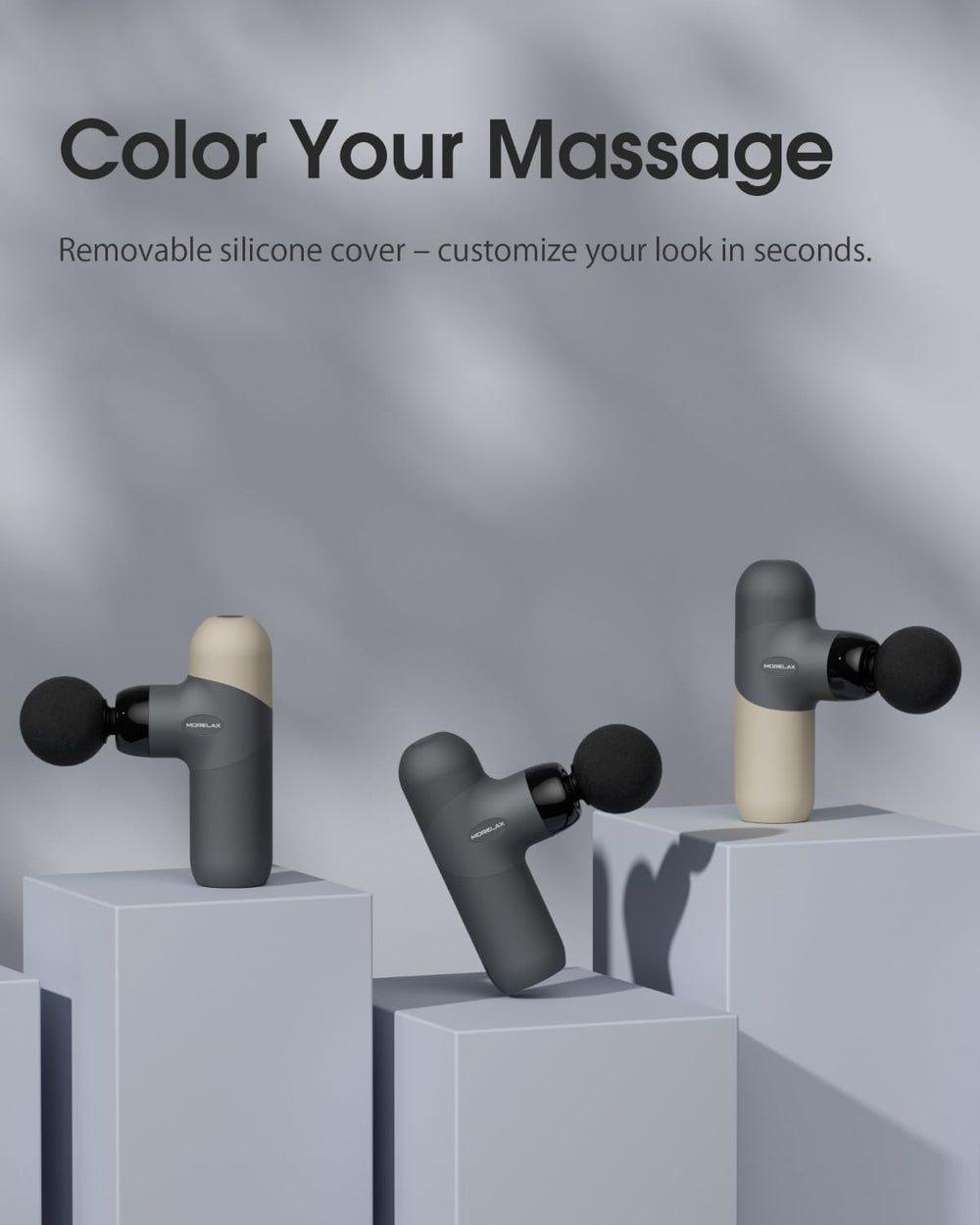 Morelax Mini Massage Gun six-heads provide versatile targeting for muscles
