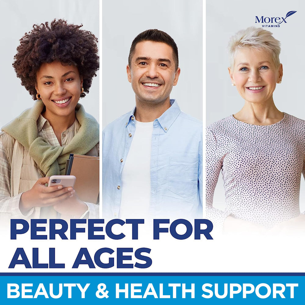 Morex Vitamins Biotin Collagen Gummies bottle—may support hair and nails.