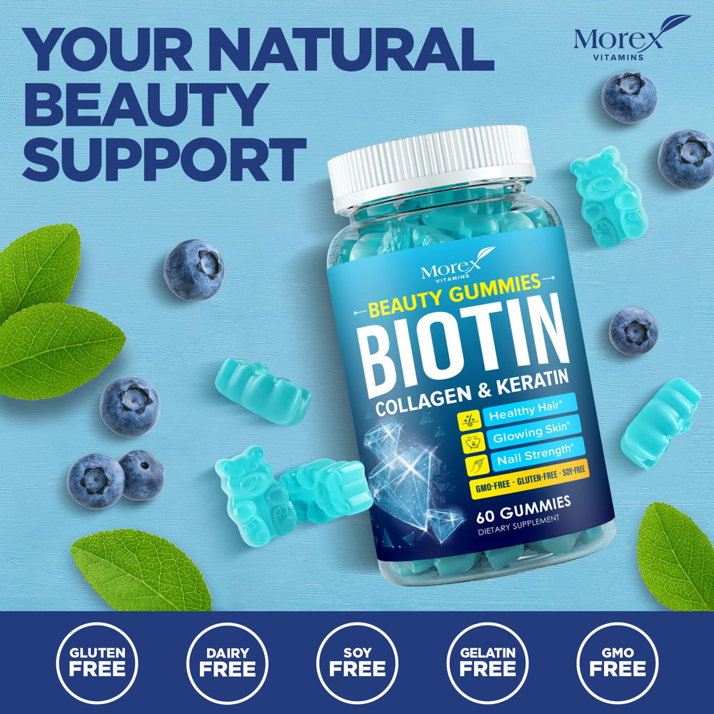 Morex Vitamins gummies in hand—convenient on-the-go beauty support.