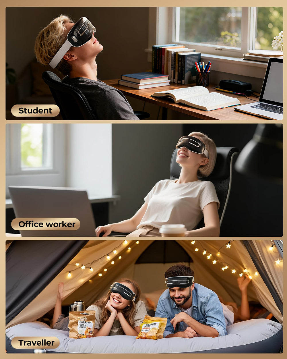 Morfone Eye Massager with a 2000mAh battery for long use