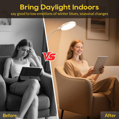 Morfone lamp displaying ten brightness levels for precise task lighting.