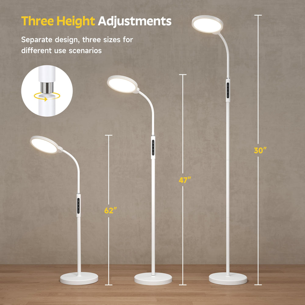 Morfone lamp in a living room setup providing bright, even illumination for daily activities.
