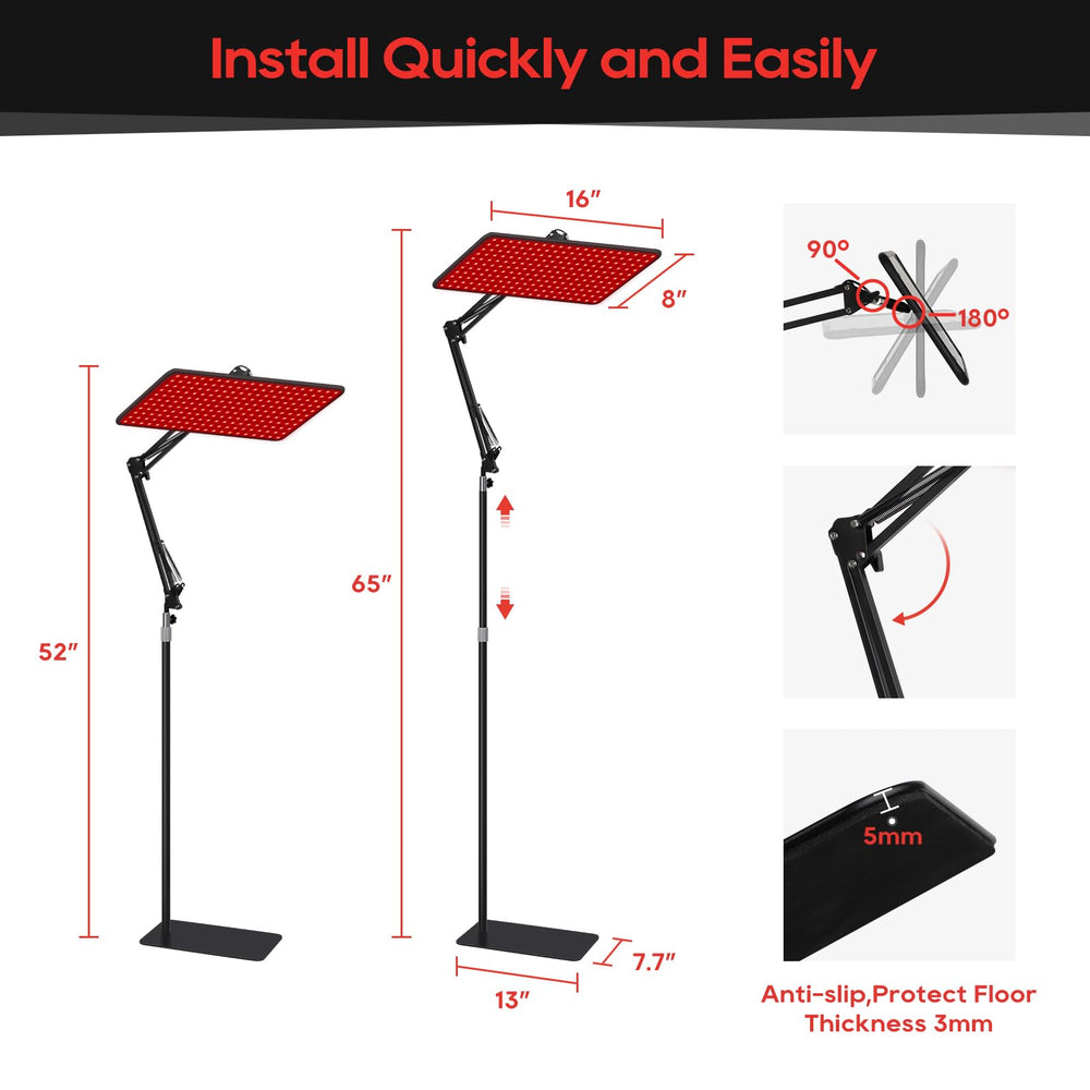 Five-mode system balancing red and infrared light for flexible routines.