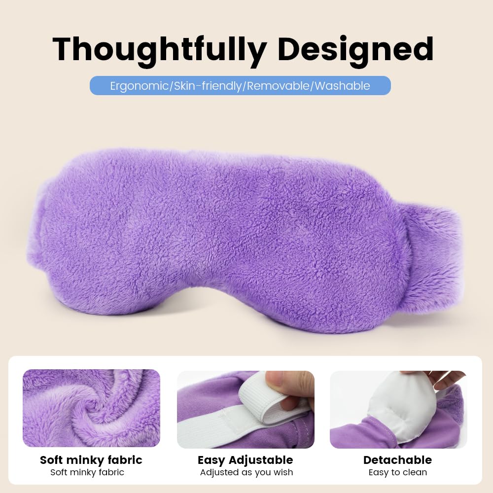 Morliden heated eye mask flexible strap ensures secure, comfortable wear.