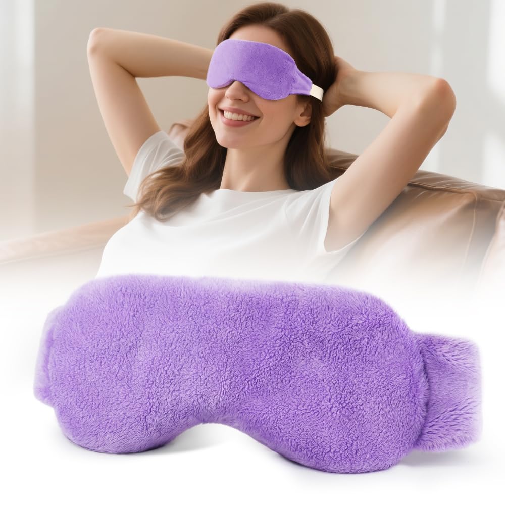 Morliden heated eye mask front view showing comfortable fit for eye comfort.
