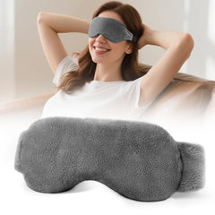 Morliden heated eye mask gray, front view offering soothing moist heat for dry eyes.