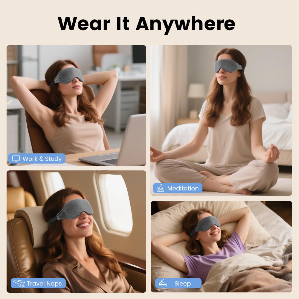 Morliden sleep mask gray with light-blocking design improves rest.