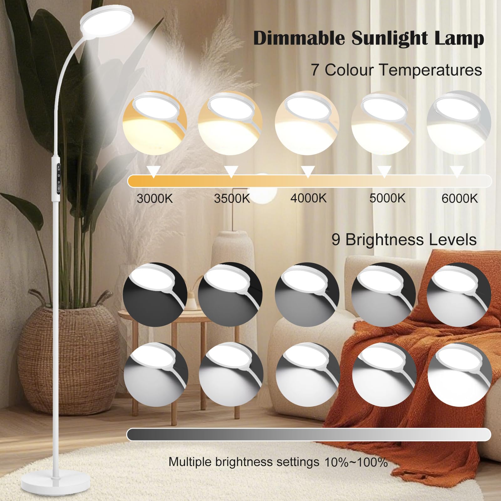 Morpholife height-adjustable lamp base enabling flexible positioning for desk or floor use.