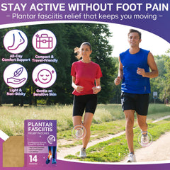 Applying Mosconly plantar fasciitis patch to the sole for quick relief.