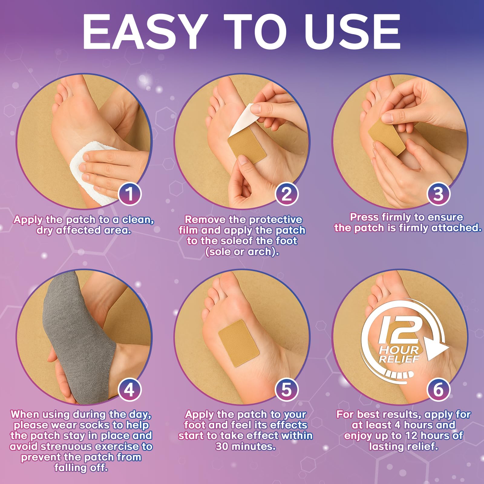 Mosconly packaging showing 14 patches and easy application.