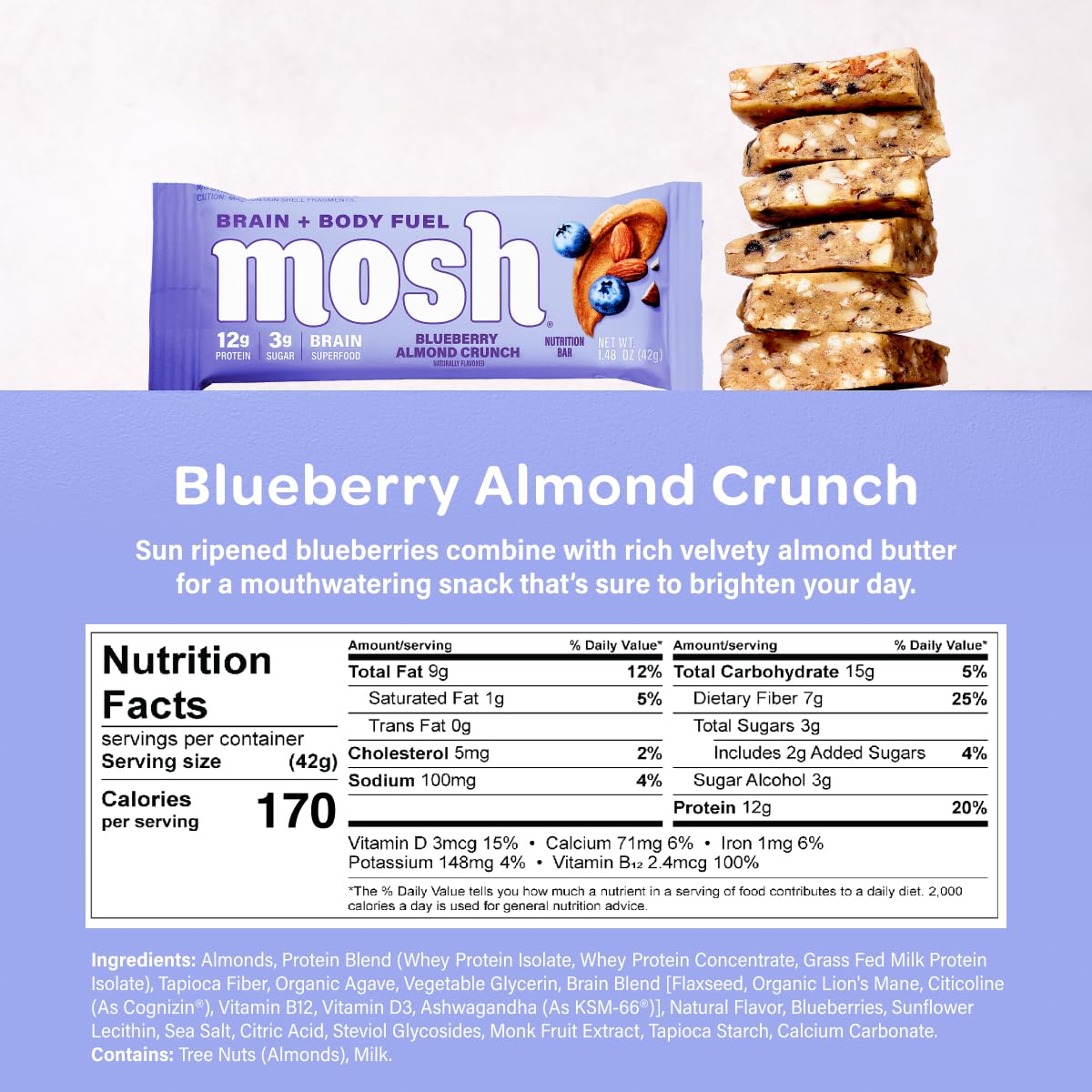 MOSH Blueberry Almond Crunch cross-section reveals crunchy texture
