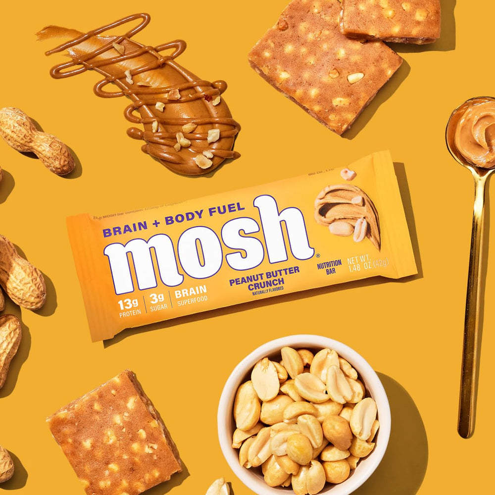 MOSH bar half-broken shows nut pieces and glossy coating