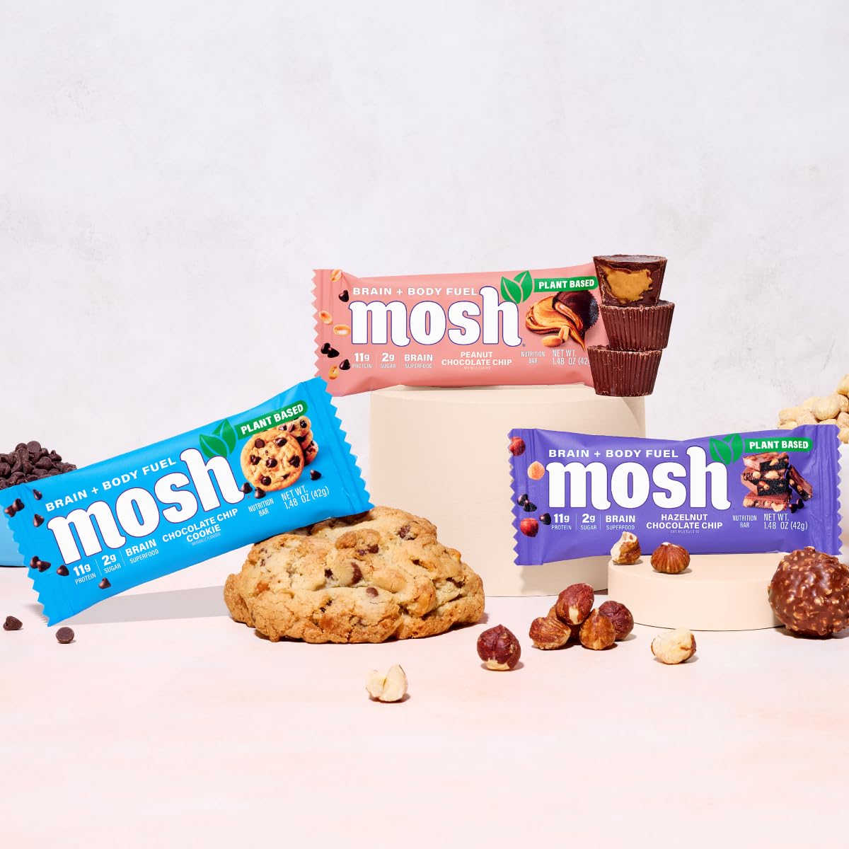 MOSH Lions Mane bar – plant-based cognitive-support snack.