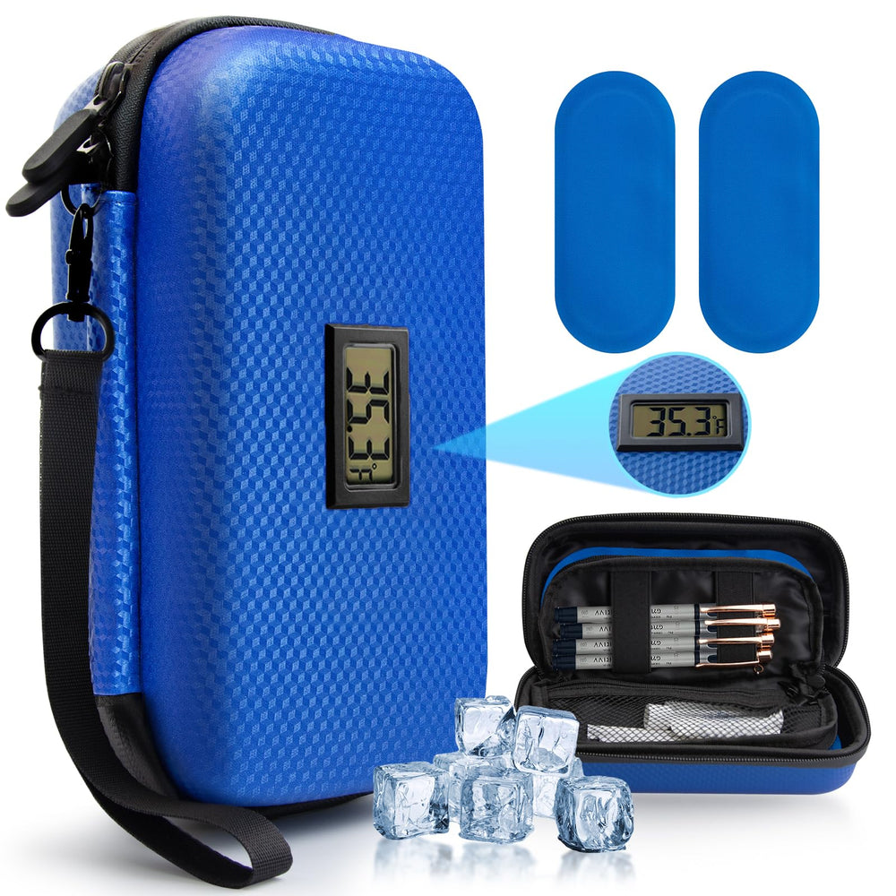 MOSKESON insulin cooler with temperature display for real-time travel monitoring
