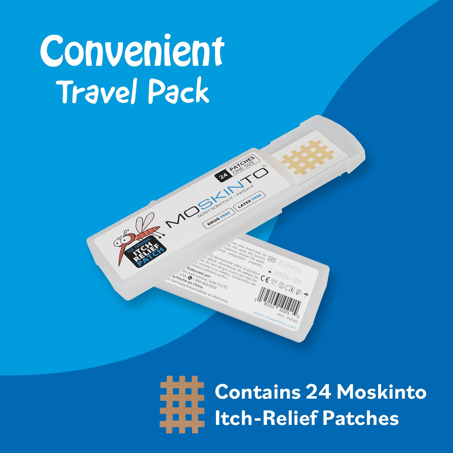 Paquete de viaje Moskinto, solución portátil para picaduras