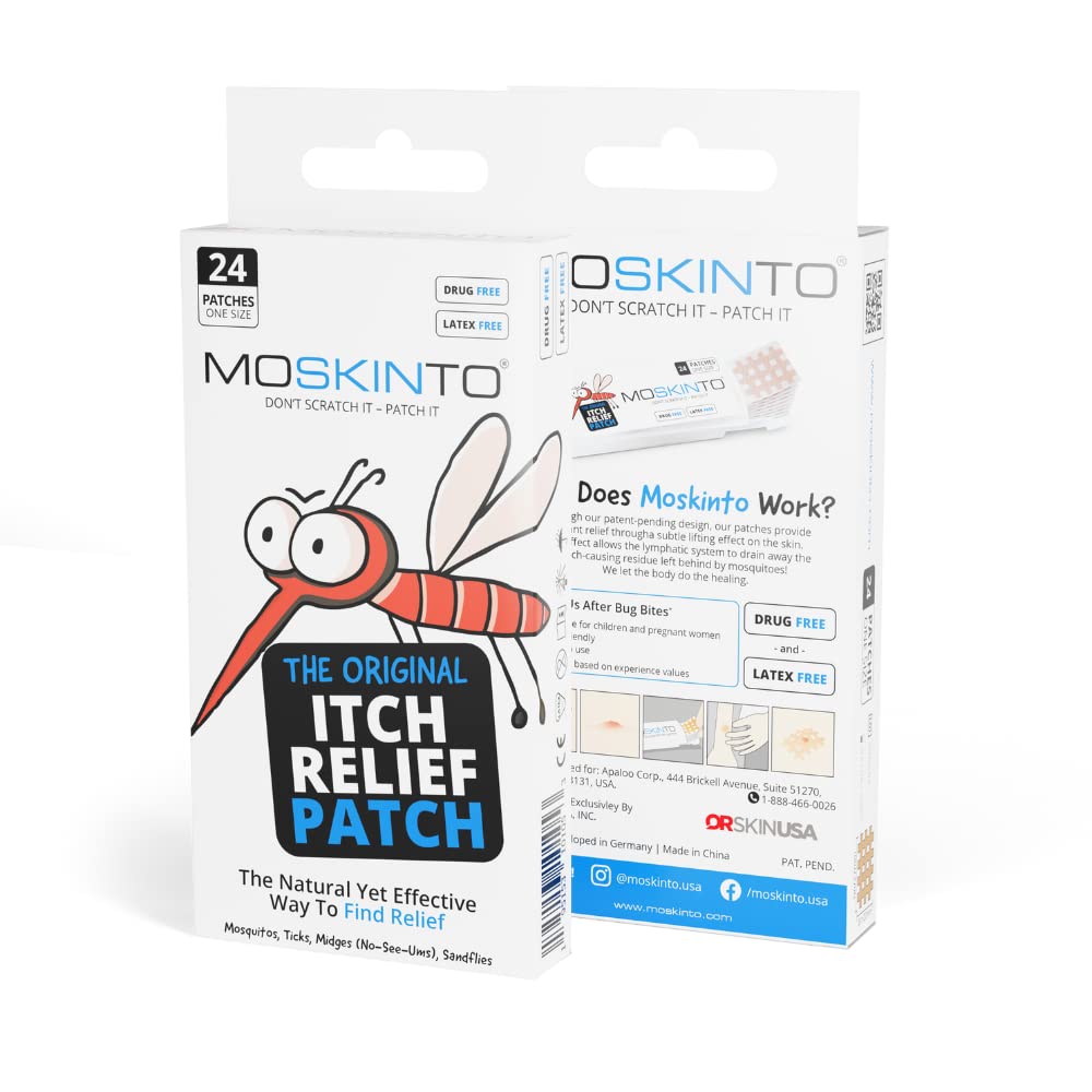 Durable Moskinto tin keeps patches organized and protected.