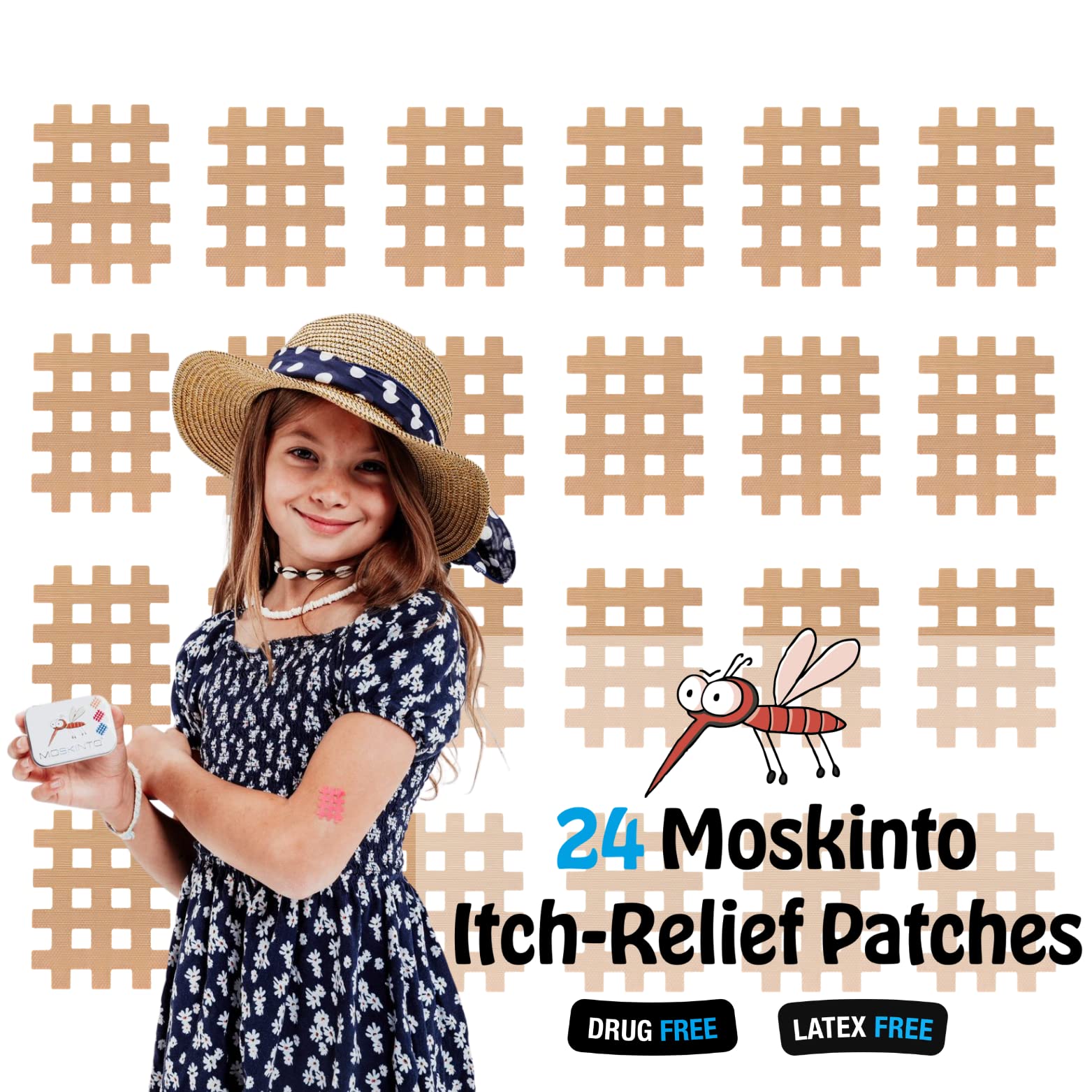 Waterproof Moskinto patch remains on skin during swimming for continuous relief.