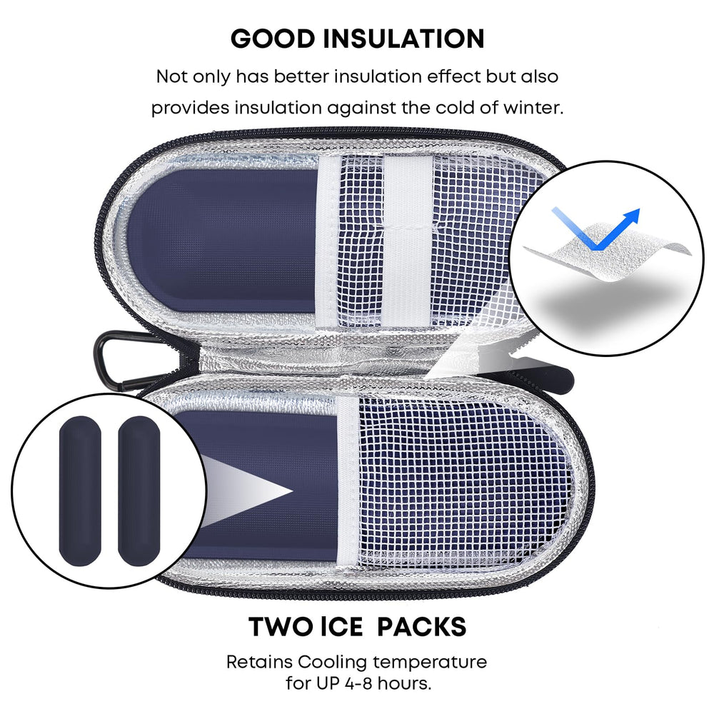 MOSLA insulin pen case interior with ice packs keeps pens organized during travel