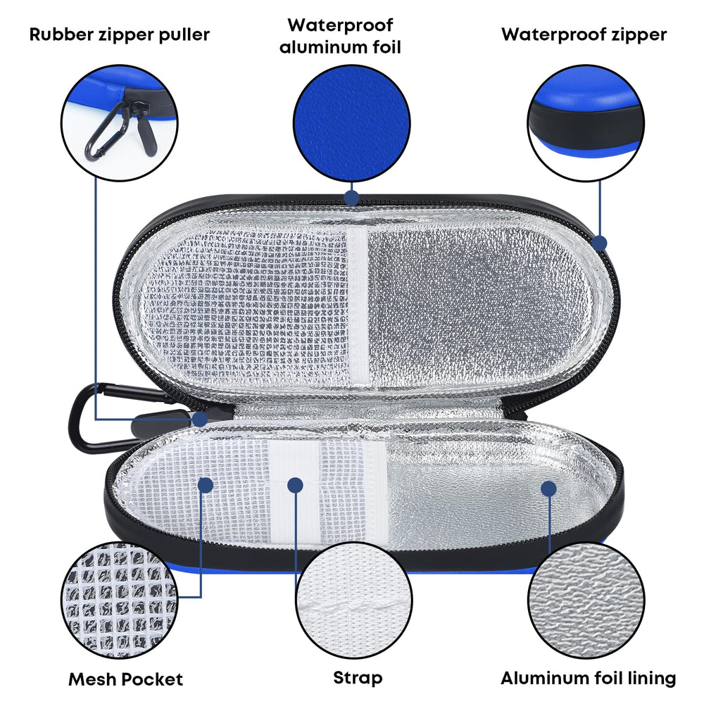MOSLA waterproof zipper detail protects diabetic kit in wet conditions