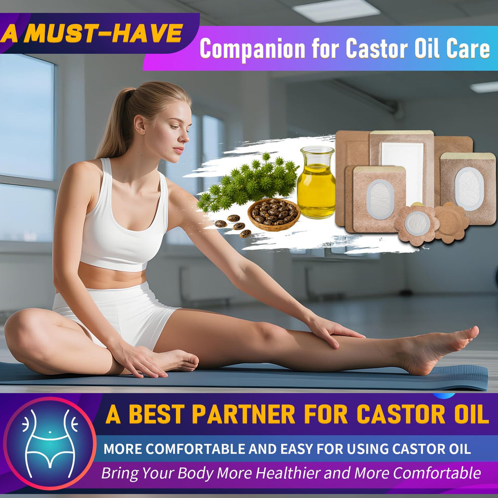 MOTEFOUS castor oil pack wrap patch disposable format highlights time-saving routine.