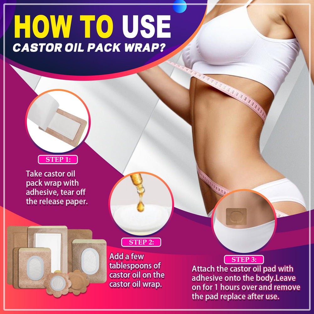 MOTEFOUS castor oil pack wrap patch skin-friendly material for everyday use.