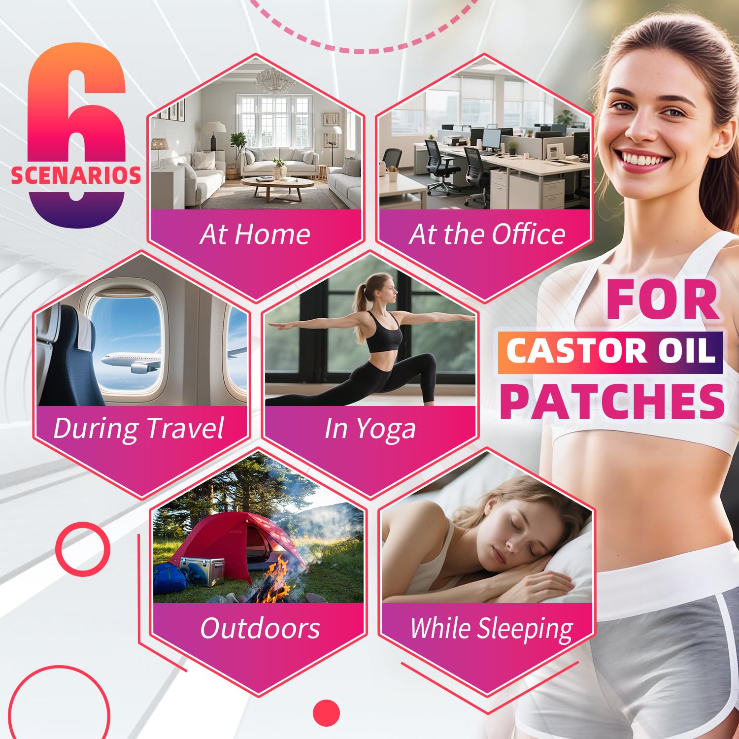 MOTEFOUS castor oil pack wrap patch travel-ready design for on-the-go care.