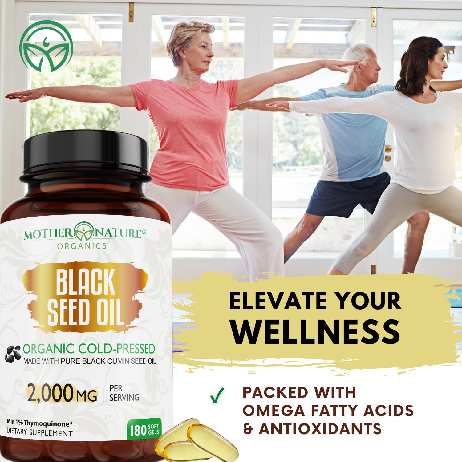 Digestive health focus with fatty acids in each capsule may support balance.