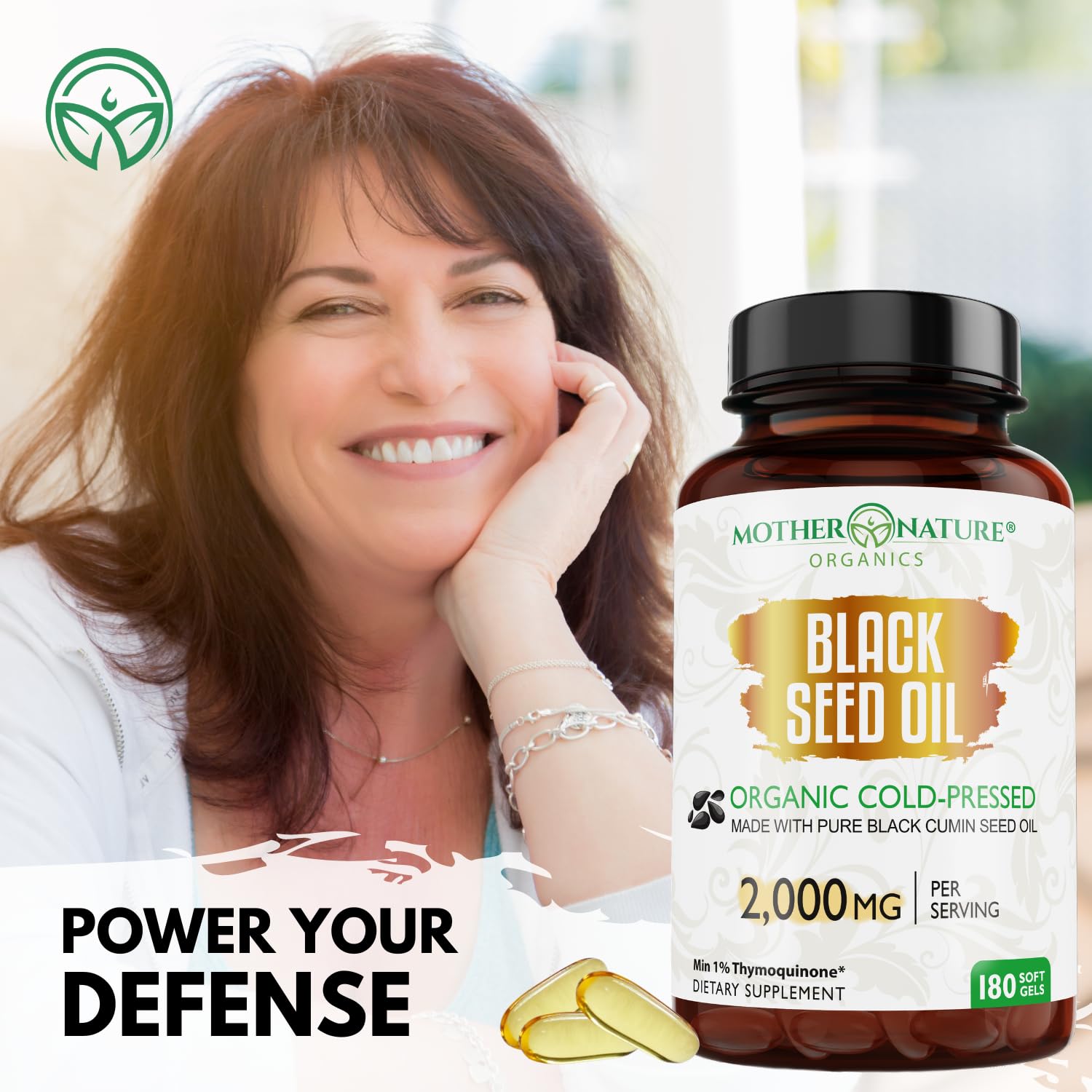 Mother Nature Organics softgels provide potential immune support and overall balance.
