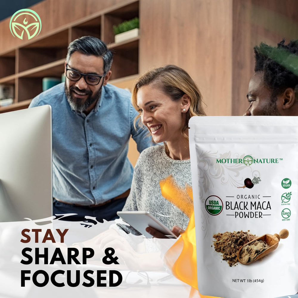 Mother Nature Organics Maca Powder in shake glass for post workout recovery