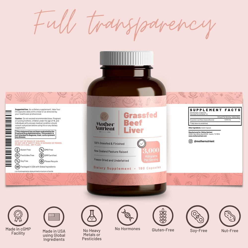 Mother Nutrient capsules arranged to convey energy and overall wellbeing potential.