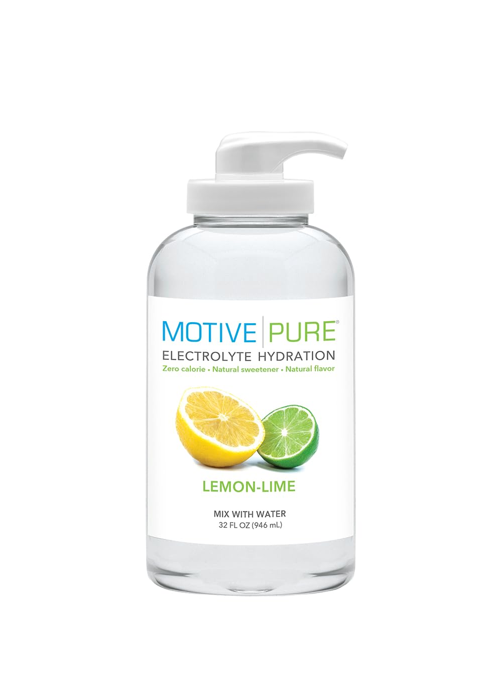 MOTIVE PURE bottle pump shows convenient zero-calorie hydration on demand