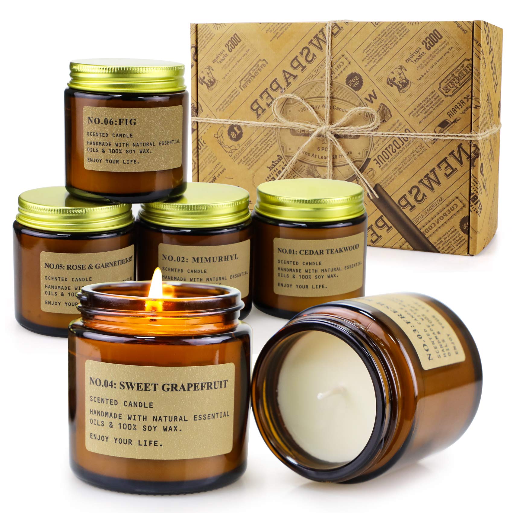 MOULENGGU amber jar candles in a gift box for home fragrance