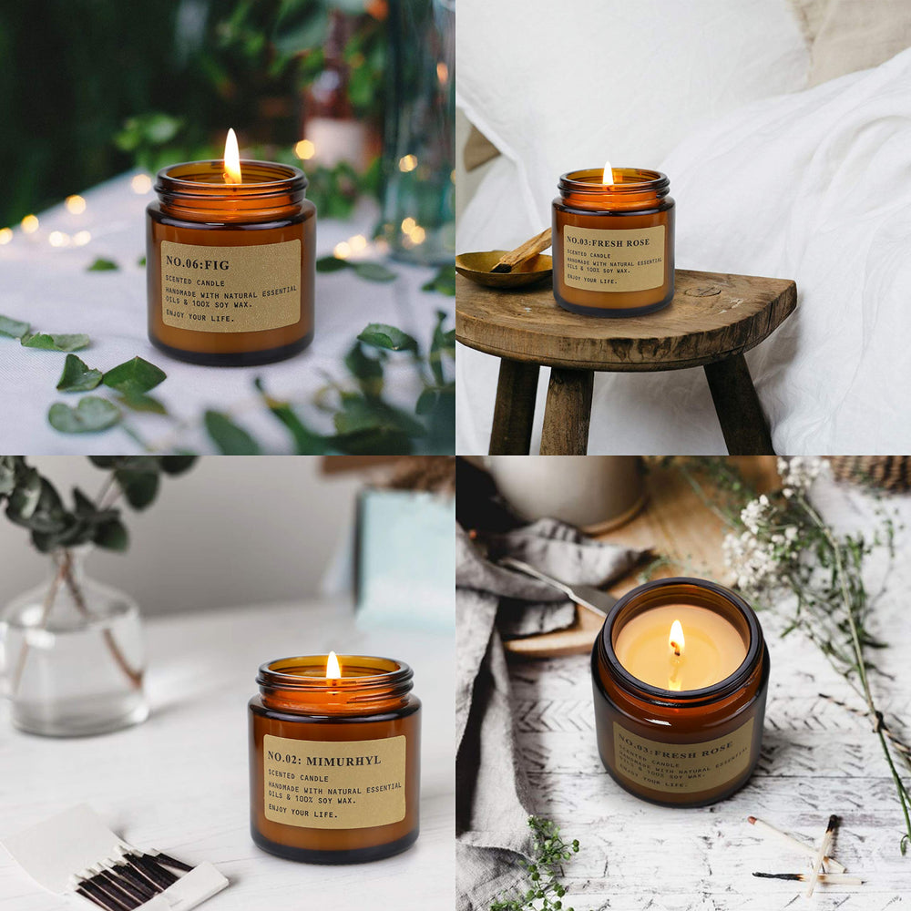MOULENGGU six-pack candles with cotton wick reduces soot