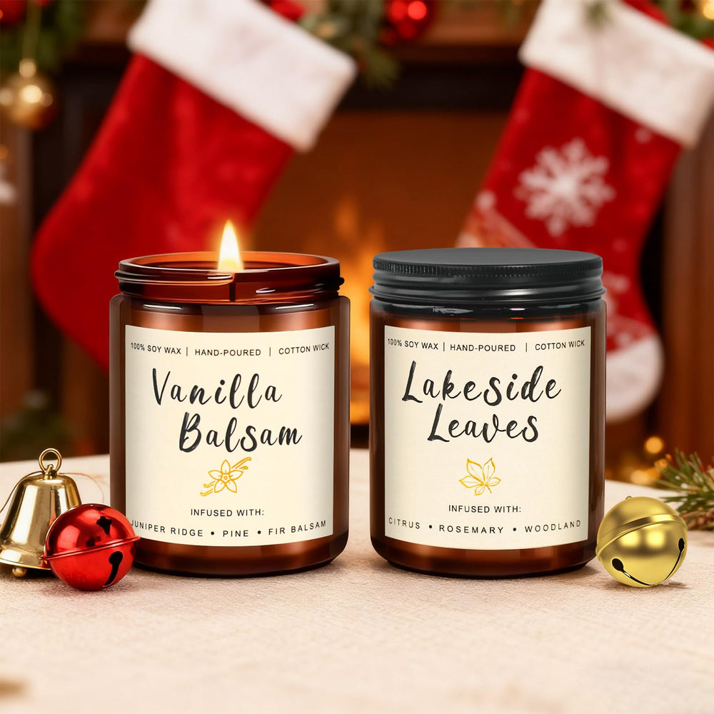 MOULENGGU Lakeside Leaves candle jar evokes crisp air