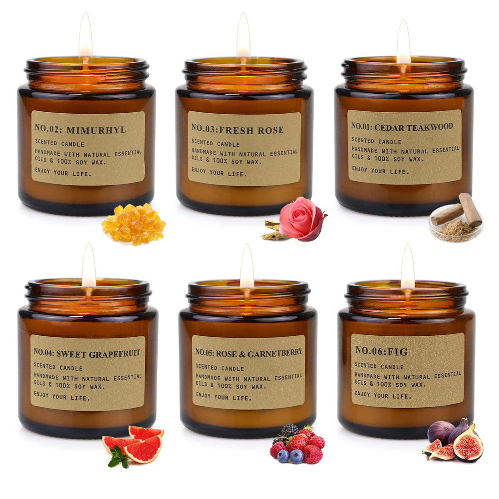 MOULENGGU soy wax candles with cotton wick for clean burn